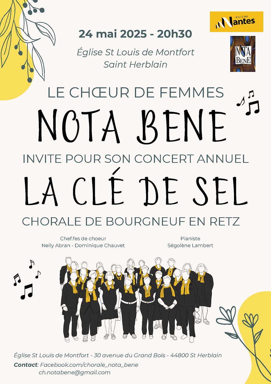 Affiche concert St-Herblain avec NOTA BENE